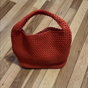 Elegant Orange Woven Tote Bag